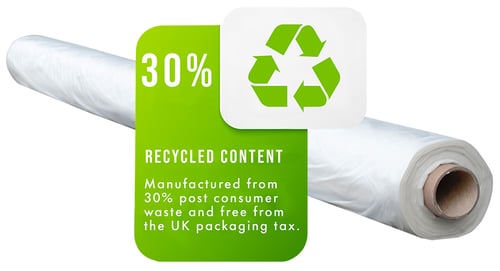 Polythene sheeting with recycled content