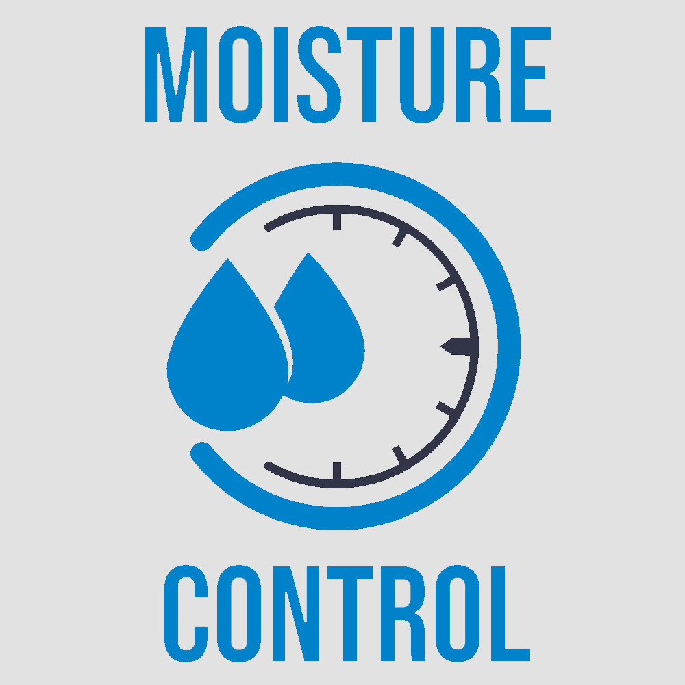 MOISTURE CONTROL icon with grey background 2