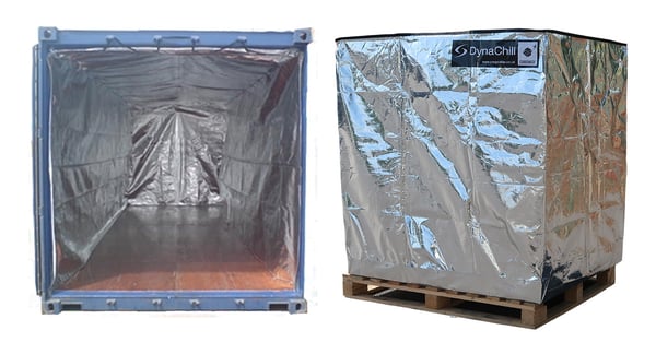 thermal foil container liner and foil pallet cover