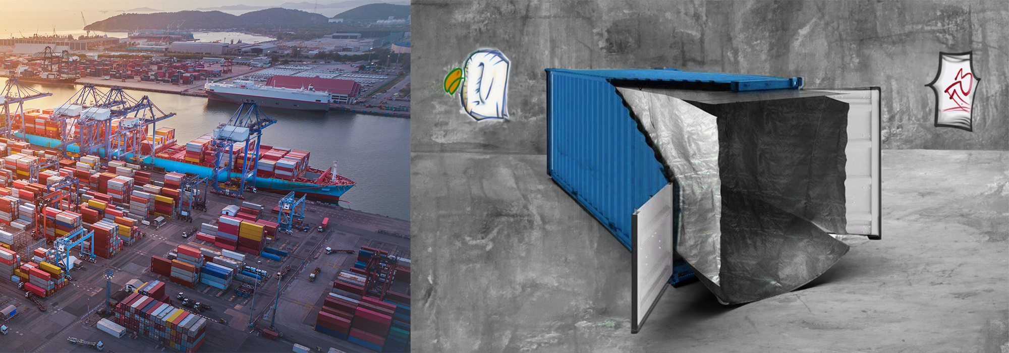 Container liner image montage