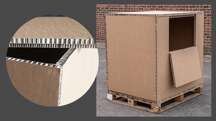 Honeycomb thermal pallet containers